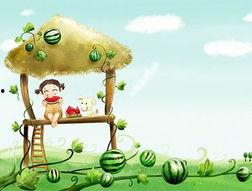 娱乐吃瓜背景图图片可爱,可爱吃瓜图鉴